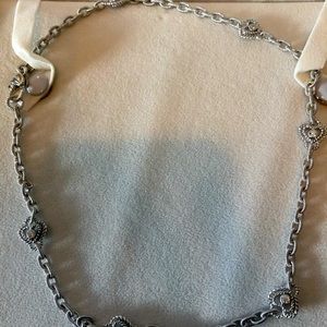 Sterling silver diamonique heart necklace